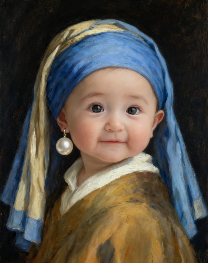 Cute Version of Girl with a Pearl Earring
