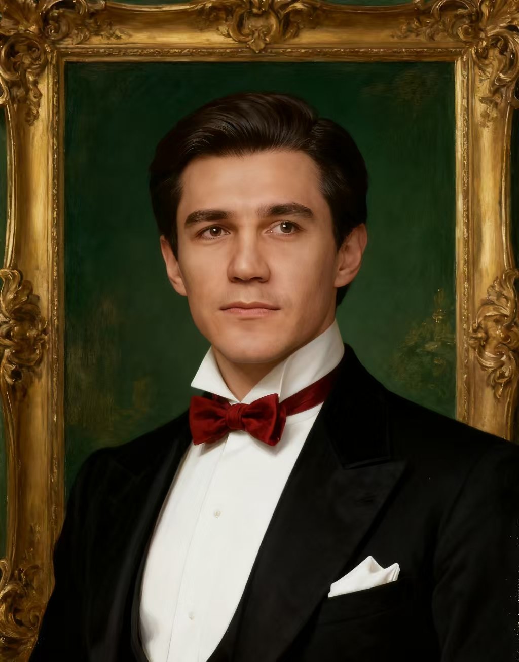 Gala Gentleman’s Portrait in a Vintage Frame