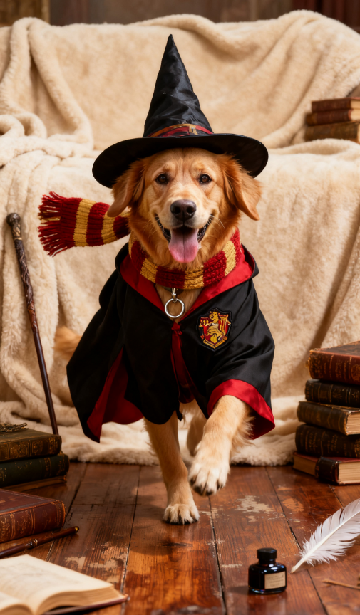Golden Retriever Magic Student of Hogwarts