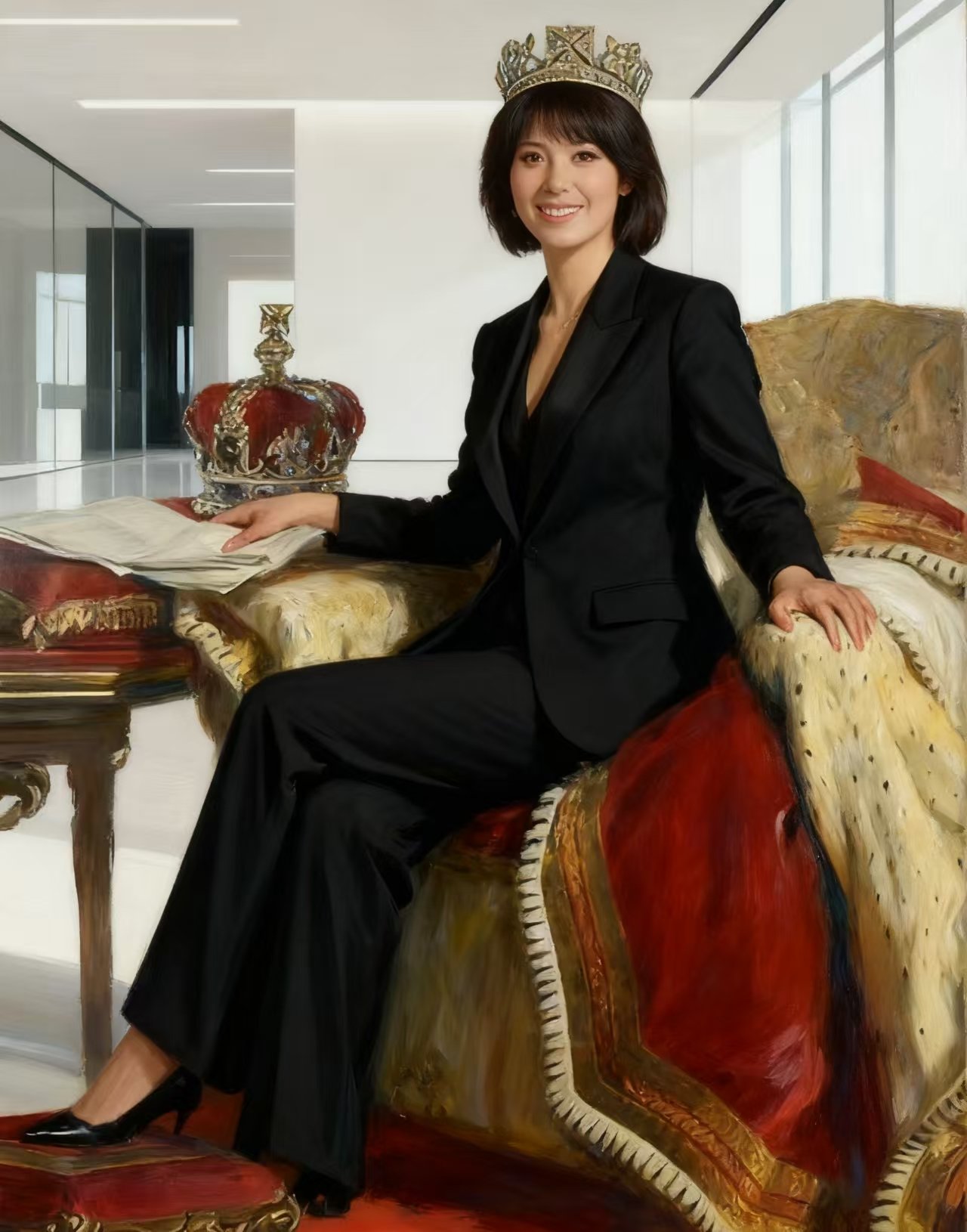 Workplace-Style Queen with a Crown